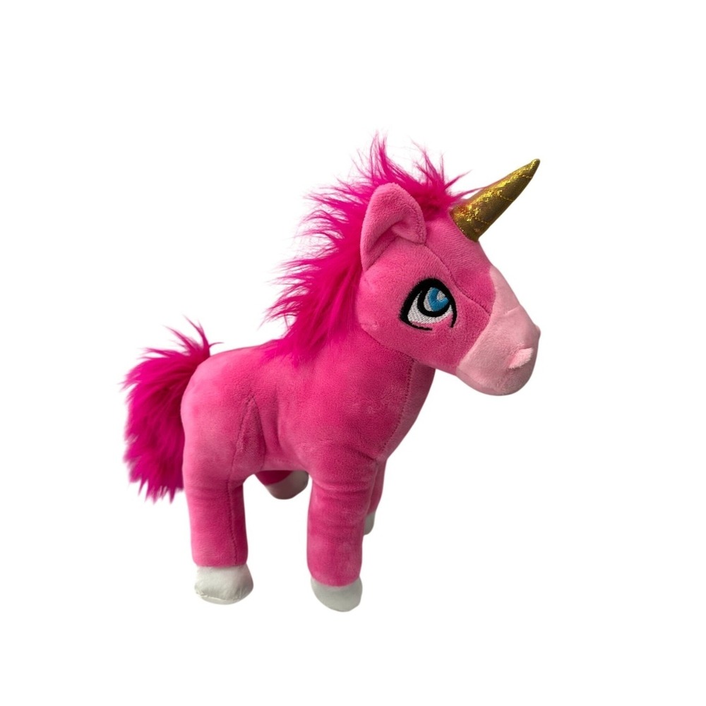 Ringling Bros Pink Plush Unicorn Gold Horn Satin Hooves Circus Stuffed‎ Animal